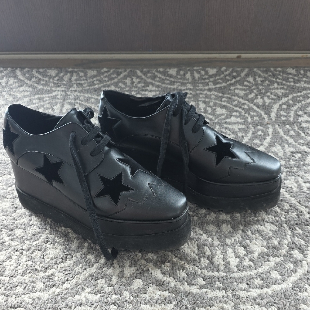 Women's Black Star Platform Shoes